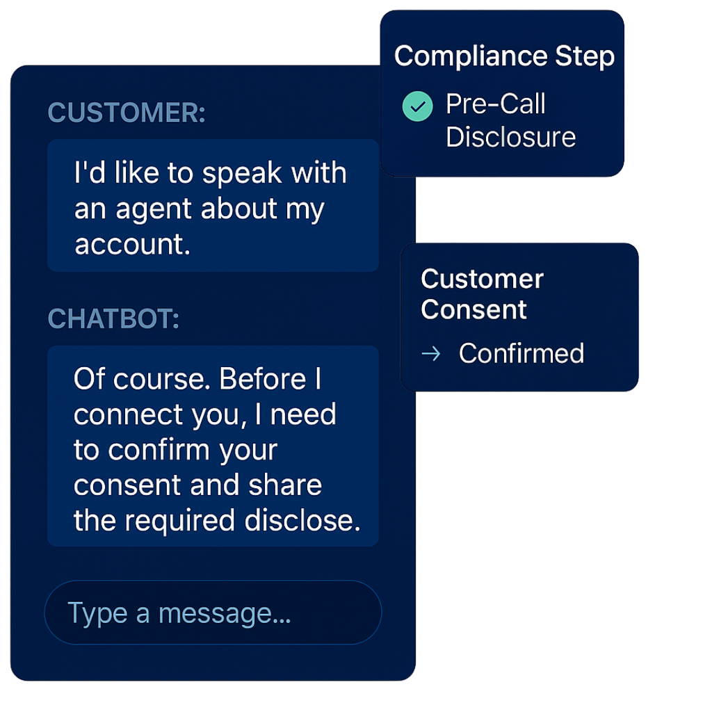 Chatbot follows compliant steps and minimizes risk in conversation